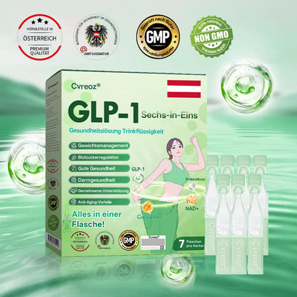 Offizieller Shop | 𝐂𝐯𝐫𝐞𝐨𝐳® GLP-1 Sechs-in-Eins Gesundheitslösung Orale Flüssigkeit (Nur einmal täglich, sichtbare Veränderungen nach 7 Tagen) Für Fettleibigkeit, Herz-Kreislauf-Gesundheit, Diabetes, Schlafapnoe, Darmgesundheit, Gelenkbeschwerden und mehr.