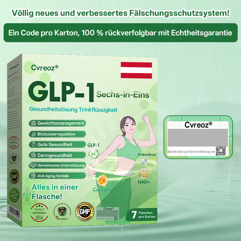Offizieller Shop | 𝐂𝐯𝐫𝐞𝐨𝐳® GLP-1 Sechs-in-Eins Gesundheitslösung Orale Flüssigkeit (Nur einmal täglich, sichtbare Veränderungen nach 7 Tagen) Für Fettleibigkeit, Herz-Kreislauf-Gesundheit, Diabetes, Schlafapnoe, Darmgesundheit, Gelenkbeschwerden und mehr.