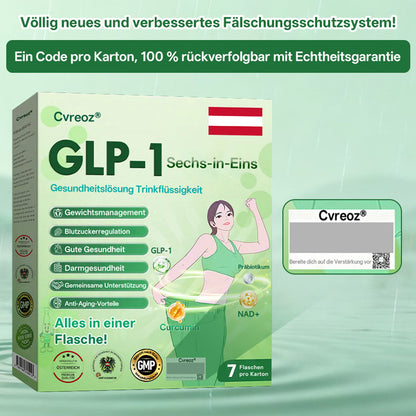 Offizieller Shop | 𝐂𝐯𝐫𝐞𝐨𝐳® GLP-1 Sechs-in-Eins Gesundheitslösung Orale Flüssigkeit (Nur einmal täglich, sichtbare Veränderungen nach 7 Tagen) Für Fettleibigkeit, Herz-Kreislauf-Gesundheit, Diabetes, Schlafapnoe, Darmgesundheit, Gelenkbeschwerden und mehr.